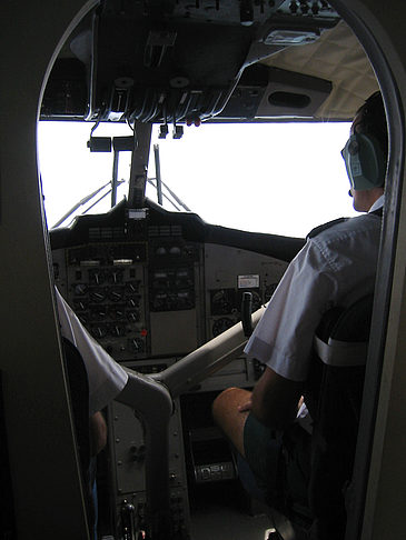 Cockpit des Wasserflugzeugs - Malediven