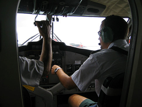 Cockpit des Wasserflugzeugs - Malediven