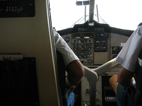 Cockpit des Wasserflugzeugs - Malediven